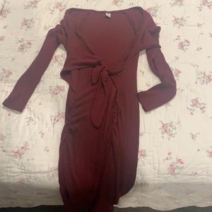 burgundy XS maternity dress